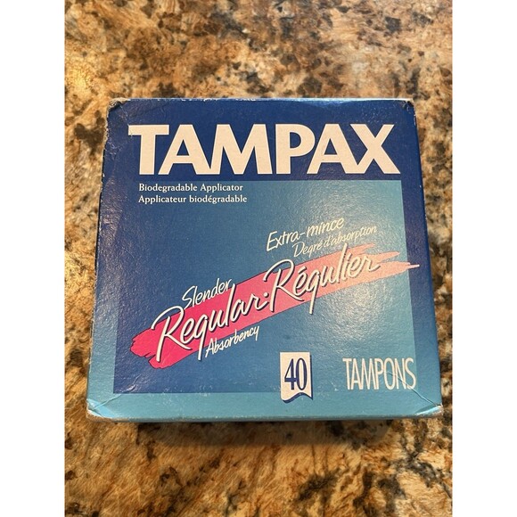 Vintage 1998 Tampax Tampons REGULAR Slender New Sealed Box - Picture 1 of 8